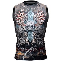 [FX-506] 스컬 크로스 SKULL CROSS 풀그래픽 컴프레션 래쉬가드 민소매상의 Sleeveless compression Rash guard