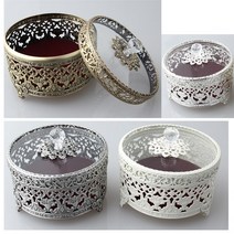 GANAHOME (세일) 앤틱 보석함 악세사리 보관함 인테리어 소품 반지 브로치 주석 럭셔리 유럽풍