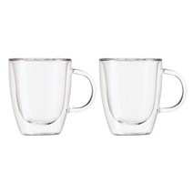 Oggi 더블 월 보로실리케이트 글래스 머그컵 354.9ml, Clear, 2개입