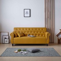 세움디자인 소유 인조가죽소파 3인용, 카멜