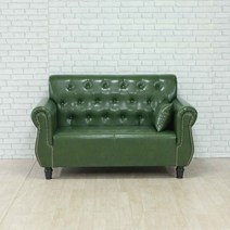 세움디자인 2인용 인조가죽 소파 소유, 올리브