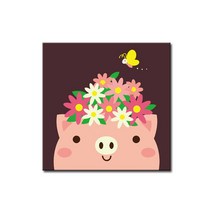 DIY캔버스페인팅 명화그리기, C41_꽃돼지