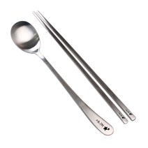 반디 네임 수저 (어른용 수저+젓가락), Ｖ_쌍별