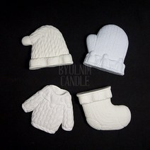 별님아씨 명가 겨울 크리스마스 테마 수제 실리콘몰드, 니트 양말