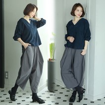 kapoo 가을겨울 항아리바지 데일리룩 벌룬팬츠 그레이 505 통바지 절복