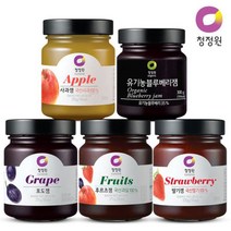 청정원 과일잼 쨈 370gx2개 4종선택 혼합가능, 1개, 05 포도잼1+사과잼1