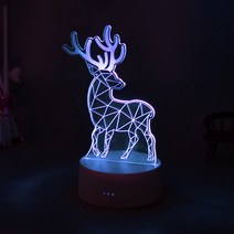LED무드등 교체형 아크릴보드 _ 기기는 따로 구매해주셔야되요 7컬러변색 50종 디자인, 사슴-아크릴