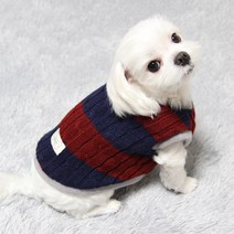 도기코디 스웨터 강아지옷 조끼, 조끼(와인남색)