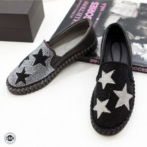 신신고 여성 스타장식 쿠션좋은 발볼편한 푹신한 여자 큐빅장식 스니커즈 슬립온 굽 2.5cm JIS 6811