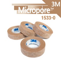 3M 마이크로포 1533-0 살색 종이 반창고 낱개1개, 1롤
