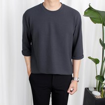 애드매이브 쫀쫀한 스판 엠보 루즈핏 7부티셔츠 7color 반팔 티셔츠