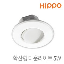 히포 LED 다운라이트 확산형 5W 2.5inch CDF005, 주광색(흰색빛)