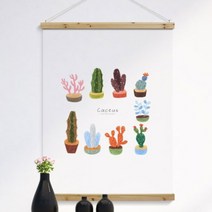우드스크롤_90CmX120Cm-선인장일러스트-꾸밈[무료배송], 타입선택:이미지5