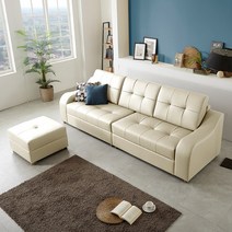 서광퍼니처 데이브 라텍스 4인용 소파 sk, 데이브 라텍스 4인용 소파 크림베이지(스툴포함)