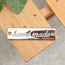 패션메이드 프랑스자수 라벨 가죽라벨 디자인라벨 메탈라벨 핸드메이드라벨 label 종이라벨, 메탈라벨(3개입)-No.실버5