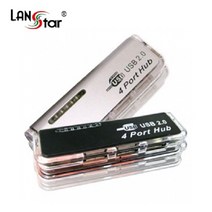 랜스타 허브 USB 2.0 HUB 4Port FE2.0 (실버 검정), 블랙(LS-USB204P-BN)