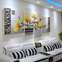 거실 인테리어 액자 대형 입체 특이한 골드 꽃 예쁜 분할, 9번, 1개