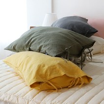 에이트룸 린넨 워싱 리본끈 베개커버