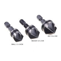 스텝드릴 카운터싱크 드릴 비트 3종 세트 목공용 모따기 공구