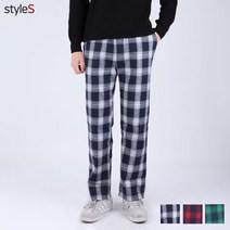 BJ_P2 빅사이즈 남자 플란넬체크 밴딩팬츠