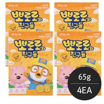 빙그레 뽀로로와 친구들 치즈맛 과자 65g 비타민 아이과자 간식 묶음세트, 4개