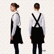 넓은 끈 멀티 미용실 앞치마 국산제조 생활방수, 1개, 블랙-중간 사이즈(M)