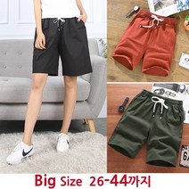 턴키 빅사이즈 XL-9XL(26-44까지) 남녀공용 면밴딩반바지 고무줄 파자마 반바지