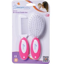 Dream baby 유아브러쉬 아기머리빗 세트 핑크, 1개