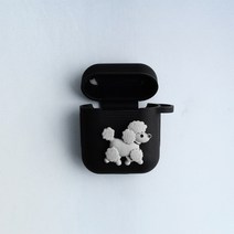 스마트커버 푸들강아지 블랙에어팟케이스, 블랙케이스