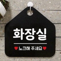 제제데코 안내판 팻말 문패 도어사인 표지판 069화장실노크 오각형, 069화장실노크 오각형(포맥스블랙+문구화이트단면), 1개