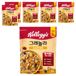 켈로그 고소한 현미 그래놀라 사르르 큐브 시리얼, 500g, 6개