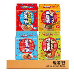 농심 배홍동 맛보기세트 4종 비빔면 / 쫄쫄면 / 칼빔면 / 막국수 각 1봉 구성 총 4봉, 1세트