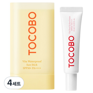 토코보 비타 워터프루프 선스틱 18g + 비타 톤업 선크림 10ml SPF50+ PA++++ 세트, 4세트