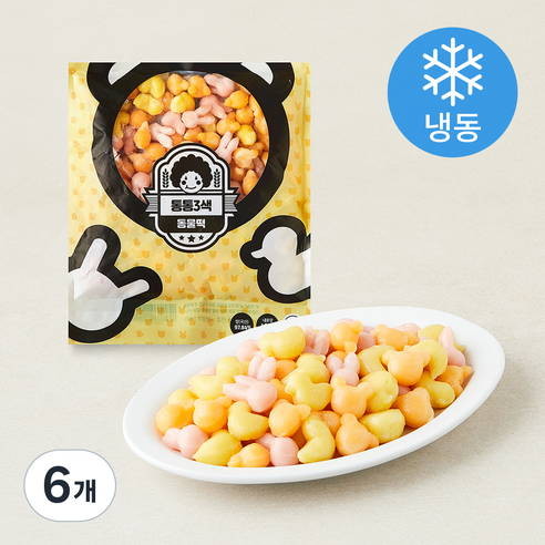 [로켓프레시] 쌀집아줌마 통통 3색 동물떡 (냉동), 400g, 6개