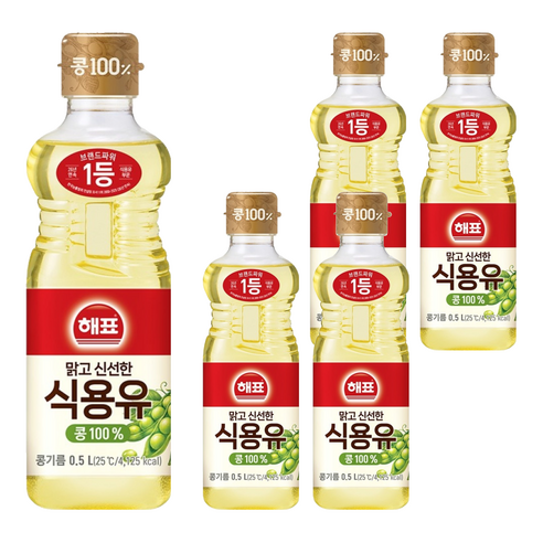 사조 해표 콩기름 식용유, 500ml, 5개