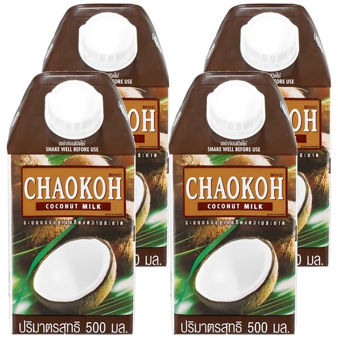 차오코 코코넛 밀크, 500ml, 4개