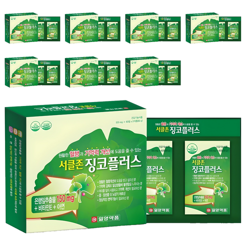 일양약품 서클존 징코플러스, 120정, 8개