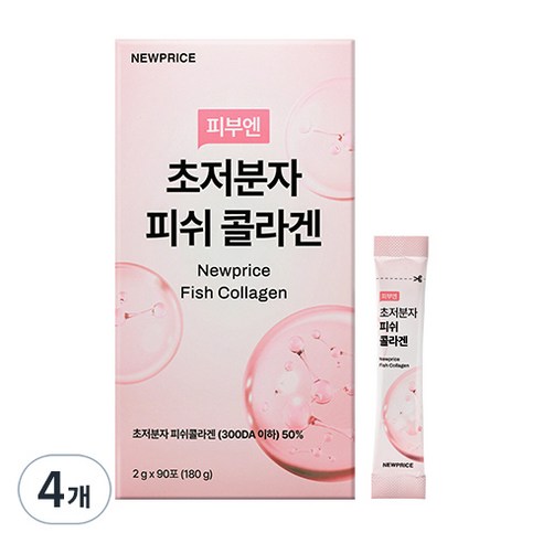 뉴프라이스 피부엔 초저분자 피쉬 콜라겐, 4개, 2g