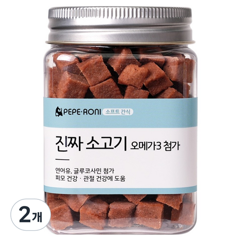 페페로니 강아지 진짜 오메가3 져키, 소고기, 180g, 2개