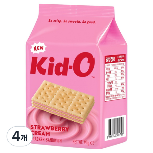 키드오 딸기 크래커 샌드위치, 4개, 90g