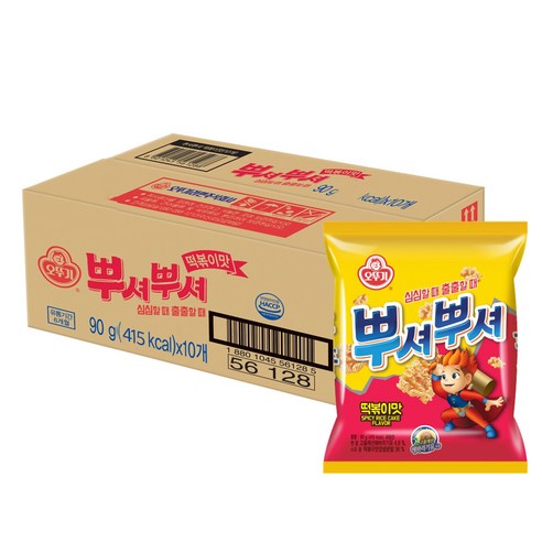 오뚜기 뿌셔뿌셔 떡볶이맛, 90g, 10개