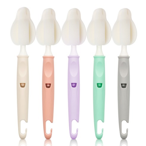 리에또 유아용 젖병 젖꼭지 세척 솔, 5개, 혼합색상