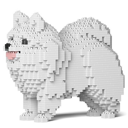 포메라니안 강아지 블럭 M 대형, 화이트, 1개