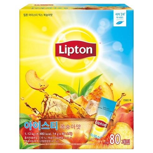 립톤 아이스티믹스 복숭아맛, 14g, 80개입, 1개