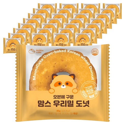 맘스케이크 오븐에 구운 맘스 우리밀 도넛, 30개, 45g