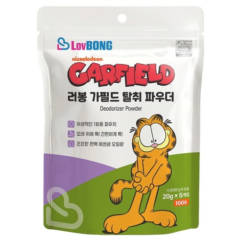 러봉 고양이 가필드 디오더라이저 파우더 탈취제, 1개