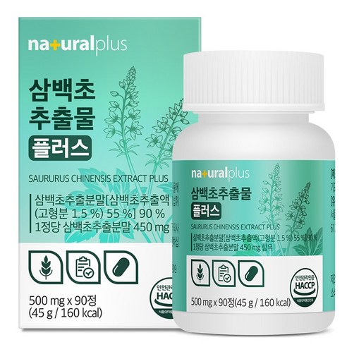 내츄럴플러스 삼백초추출물 플러스 45g, 1개, 90정