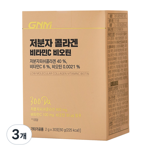 자연의품격 저분자 콜라겐 펩타이드 비타민C 비오틴 30p, 3박스, 60g