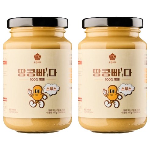 오감식탁 땅콩빠다 스무스 잼, 260g, 2개