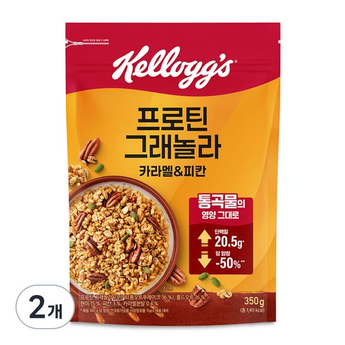 켈로그 프로틴 그래놀라 카라멜 앤 피칸, 350g, 2개